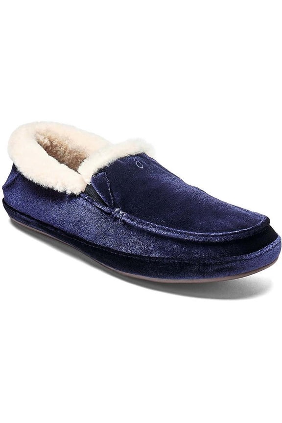 Womens Ku'Una Lanui Velvet Shearling Lined Moccasin Slippers