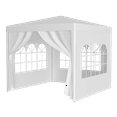 thumbnail image 1 of Olurrisa 10'x10' Party Tent with 4 Removable Walls - Waterproof PE Canopy for Weddings/BBQs (White), 1 of 9