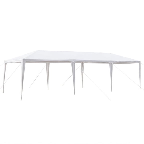 Olurrisa 10'x30' Party Canopy, Iron Frame with Waterproof PE Top, No Sidewalls, White