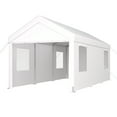 thumbnail image 1 of Olurrisa 10x20ft White Portable Carport - Removable Sidewalls & Ventilated Windows, Galvanized Steel Frame for Outdoor Vehicle Storage, 1 of 1