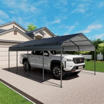 Olurrisa 12x20 FT All-Steel Carport with Galvanized Roof, Heavy Duty Outdoor Shelter for Cars, Trucks, Boats and Events, Easy Assembly Metal Garage