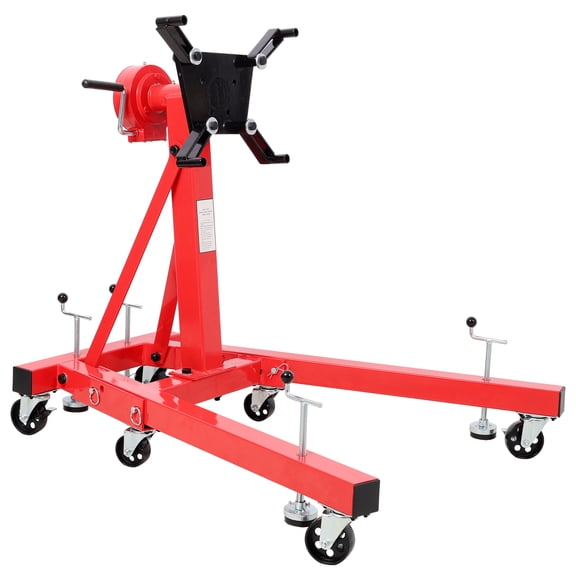 Olurrisa 1500lbs Folding Engine Stand,Geared Rotating Head,360 Degree Adjustable Mounting Head,Red Color