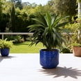 thumbnail image 1 of Olurrisa 16" Dia Round Planters for Indoor Plants, Large Outdoor Planters with Drainage Holes, Ceramic Plant Pots Indoor & Outdoor for Home Garden Patio - Dark Blue, 1 of 8