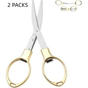 Olurrisa 2 PCS Mini Scissors, Folding Scissors,2 Pcs Keychain cissors, Safety Portable Travel Trip Scissors for Home Office Friends Families