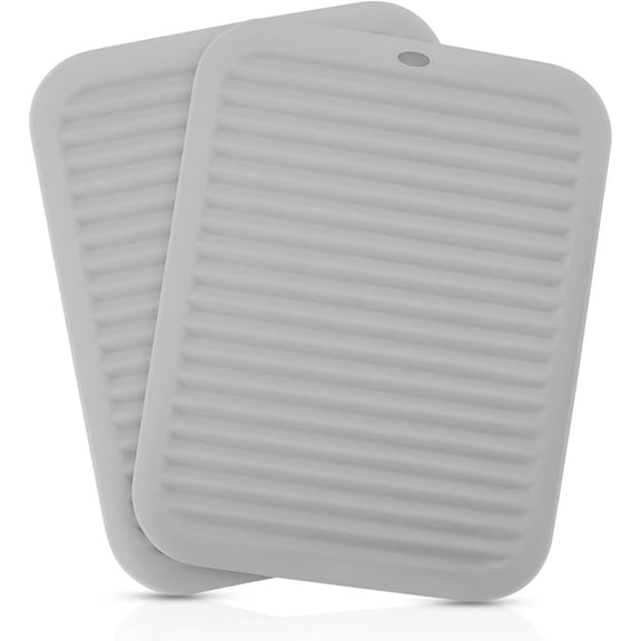 Olurrisa 2 PCS Silicone Trivets Heat Resistant Silicone Pot Holders For Kitchen & Table - Non Slip Silicone Hot Pad & Coasters 10.2 in x 12.2 Inch
