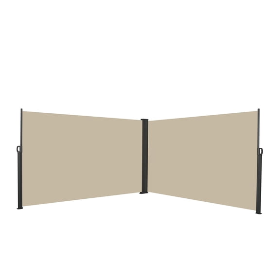 Olurrisa 276" Retractable Side Awning, Beige Waterproof & UV-Resistant Privacy Screen for Large Patio, Garden & Balcony