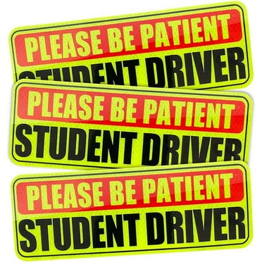 Olurrisa 2pcs Magnet for Car, Please Be Patient Student Driver, New Driver Stickers Universal for Vehicles (Orange) , Magnetic Reflective Driver Sticker