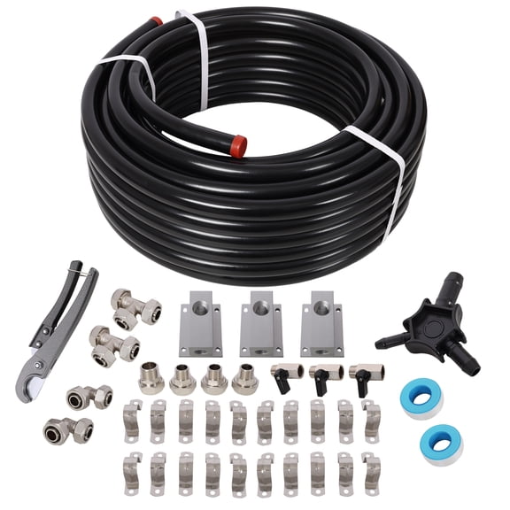 Olurrisa 3/4"x100ft PEX-AL-PEX Air Compressor Line Kit - 200PSI Aluminum Core Tubing with 45 Elbows & Brass Valves | Corrosion Resistant (Blue)