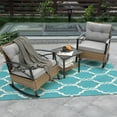 thumbnail image 1 of Olurrisa 3 Pieces Patio Conversation Set, Outdoor Rocking Chair, Wicker Bistro Set, Outdoor Furniture with Porch Chairs and Coffee Table for Deck Garden Poolside, 1 of 11