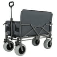 thumbnail image 1 of Olurrisa 3-in-1 Folding Wagon with Bench Seat – 500lbs Capacity, 9"x4" Beach Tires for Camping & Beach, gray, 1 of 9