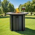 thumbnail image 1 of Olurrisa 30" Propane Gas Fire Pit Table, 50000 BTU Round Steel Fire Pit with Mosaic Ceramic Tabletop for Outside Patio Deck Garden Backyard- Black, 1 of 7