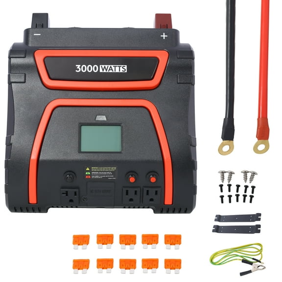 Olurrisa 3000 Watts Power Inverter Modified Sine Wave Car LED Display , Portable AC Power Emergencies, Job Sites, Trucks Boats Off Grid RV Camping,12V to 115 Volts– ETL Approved