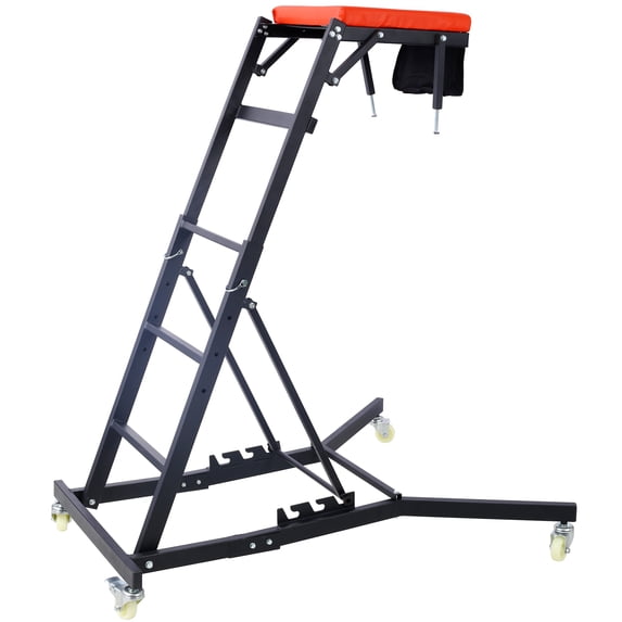 Olurrisa 330 lb Capacity Adjustable Automotive Creeper - 42"-66" Height Range with Locking Casters & Tool Pouch - Black