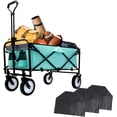thumbnail image 1 of Olurrisa 360Lb Capacity Foldable Wagon Cart with Straps & Liner, All-Terrain Utility Cart for Beach Camping Grocery Shopping Garden (Green), 1 of 7