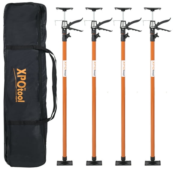 Olurrisa 4 Pack Adjustable Support Pole,Steel 3rd Hand Support System,Support Rod for Jacks Cargo Bars Drywalls,Cabinet Jacks for Installing Cabinets,Extends from 45 to 114 Inch ,with carry bag
