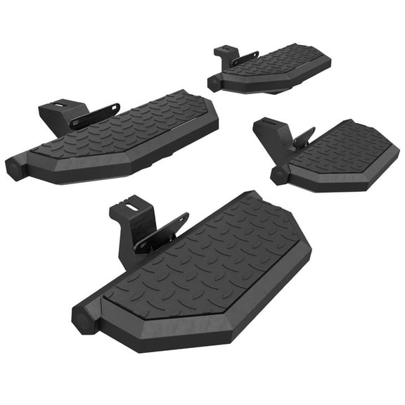 Olurrisa 4-Piece Running Boards for 2007-2018 Jeep Wrangler JK Unlimited 4-Door, Black Powder Coated Hexagonal Tube Design, 700LB Capacity, Direct Bolt-On Installation