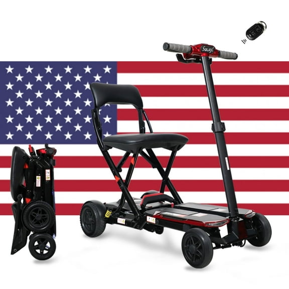 Olurrisa 4-Wheel Remote Folding Mobility Scooter For Adults And Seniors, Super Lightweight And Compact Plus Nfc Electric Foldable Mobility Scooter With Suspenion Capacity.