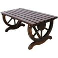 thumbnail image 1 of Olurrisa 42" Rustic Wooden Garden Bench with Wagon Wheel Legs - Solid Fir Outdoor Seating for Porch/Patio, 400LB Capacity & Weather-Resistant Finish (Brown), 1 of 7