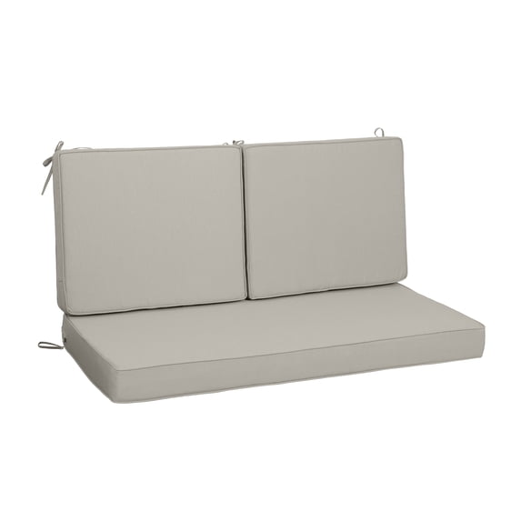 Olurrisa 48" Outdoor Loveseat Cushion Set, Beige Water-Resistant Polyester with 28D Foam for Patio Furniture (1 Seat + 2 Backs)