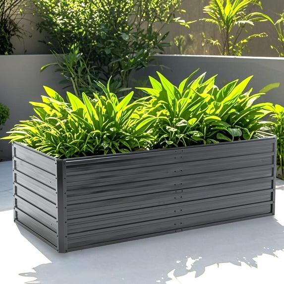 Olurrisa 6x3x2 FT Metal Raised Garden Bed Outdoor Reinforced Galvanized Rustproof Colored Steel Planter Boxes for Vegetables, Raised Beds for Growing Flowers Herbs Succulents
