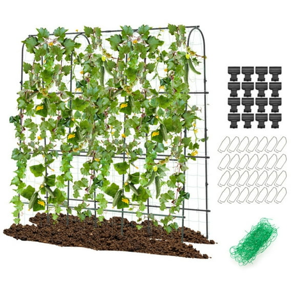 Olurrisa 71" x 71" Large Garden Arched Trellis - Adjustable Width, Sturdy Metal with PE Coating, Easy Assembly