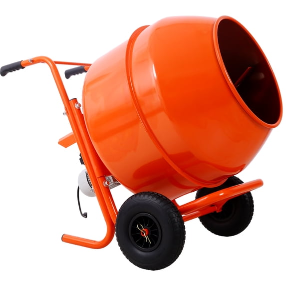 Olurrisa 8 CUFT Horizontal Cement Mixer - 115V Portable Concrete Mixer w/Wheelbarrow Design | 440LBS Capacity & Durable Steel Frame