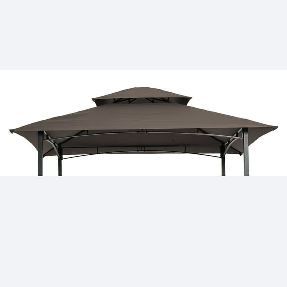 Olurrisa 8x5 Ft Grill Gazebo Replacement Canopy Top, Brown Double-Tier UV-Protected Water-Repellent Polyester Fabric for BBQ Tent