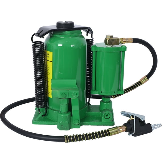 Olurrisa Air Hydraulic Bottle Jack, 20 Ton/44029 LBS All Welded Bottle Jack, 10.2-19.7 inch Lifting Range, Manual Handle and Air Pump,Industrial Engineering,Green