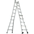 thumbnail image 1 of Olurrisa Aluminum Ladder, 22 FT Foldable Twin Front Ladder, Collapsible A Frame 5-Step Ladder, Compact Step Stool with Wide Anti-Slip Pedal, Aluminum Portable Lightweight Ladder, 1 of 4