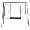 thumbnail image 1 of Olurrisa Collapsible Campfire Grill Stand with Iron Grate, Portable Swing Cooking Rack with Hooks & Carry Bag for Outdoor Camping, Black, 1 of 8