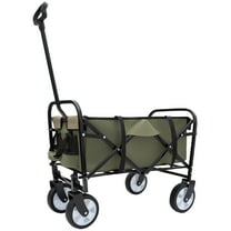 Olurrisa Collapsible Foldable Wagon Cart with strapping system, Beach Wagon, Utility Cart, Utility Wagon Grocery Cart for Camping Shopping Sports Gardeing Fishing Supports 225lbs