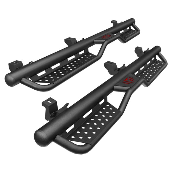 Olurrisa Drop Down Steps for 2007-2018 Jeep Wrangler JK Unlimited 4-Door, Black Powder Coated Running Boards, Dual-Step Design, 700LB Capacity, Triple-Tube Protection