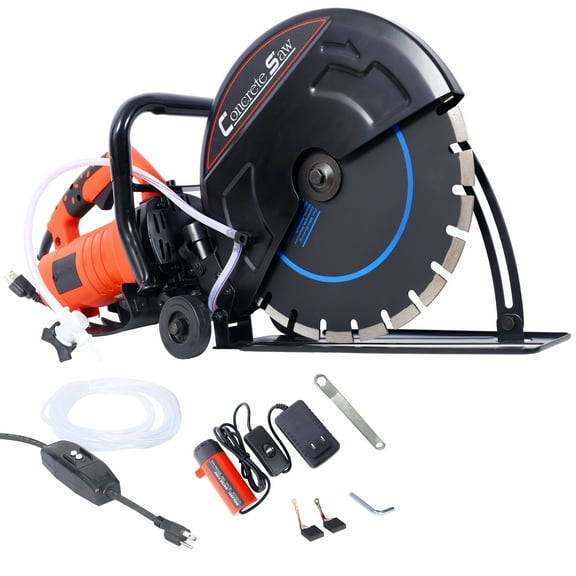 Olurrisa Electric 14" Cut Off Saw Wet/Dry Concrete Saw Cutter Guide Roller with Water Line Attachment