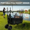 thumbnail image 1 of Olurrisa Fishing Cart Beach Cart Collapsible Wagon w/11'' All-Terrain Wheels for Sand, Heavy Duty Garden Cart with Rod Holders,Umbrella Holder and Storage Pockets, 550lb Large Capacity, 1 of 8