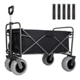 thumbnail image 1 of Olurrisa Fishing Cart with Rod Holders,Beach Wagon with Big Wheels for Sand 500lbs Capacity - All Terrain Steel Frame Utility Cart with 9" Pneumatic Tires,Strap with multiuse Bag,Black, 1 of 8