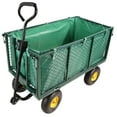 thumbnail image 1 of Olurrisa Heavy Duty 880LBS Garden Cart with Removable Fence, 10" Noise Reduction Tires & Pull Handle, for Lawn Tractor Hauling and Yard Work (Green), 1 of 7