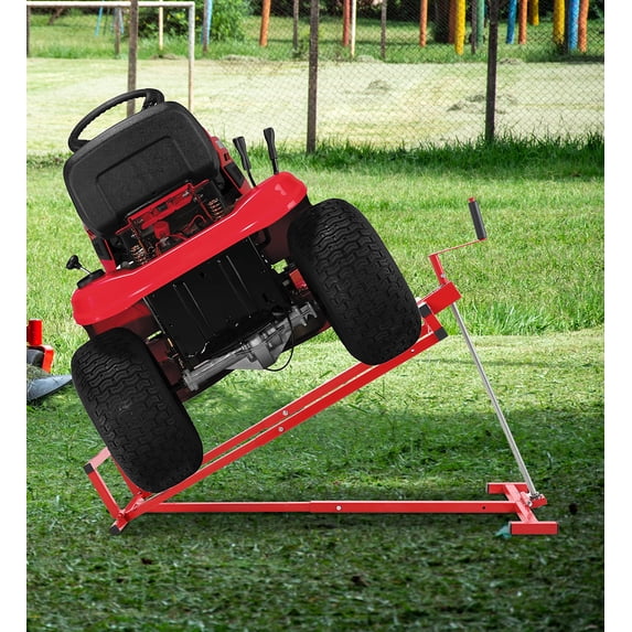 Olurrisa Heavy Duty Lawn Tractor Lift 800 Lbs Capacity, Red Adjustable ...