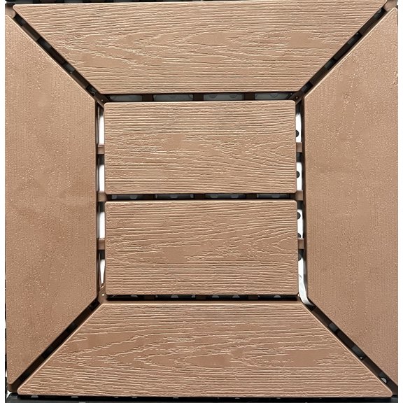 Olurrisa Interlocking Deck Tiles 12"x12" BrownAcacia Wood Patio Decor Flooring Tiles-Interlocking Wood Flooring Squares Tile-Home Decor Floor Wood Tiles