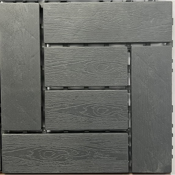 Olurrisa Interlocking Deck Tiles, Diy Modular Interlocking Decking Floor Tiles, Indoor And Outdoor Floor Tiles, Courtyard Floor Tiles That Easy To Install Quickly ,44 Pieces Dark Gray