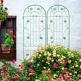 thumbnail image 1 of Olurrisa Iron Arched Garden Trellis  Foldable Design, Heavy Duty Iron Structure for Balcony, Pergola & Urban Gardening (2 Units), 1 of 6