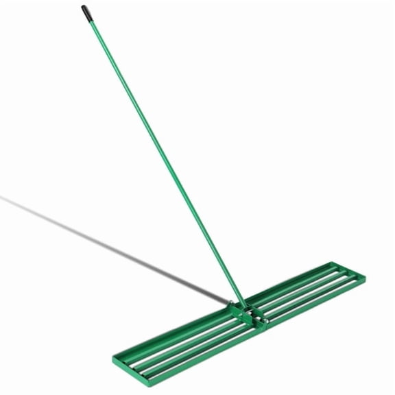 Olurrisa Lawn Leveling Rake:Stainless Steel Lawn Leveler with Ground Plate, 48” Adjustable Long Handle, Level Yard Tool for Grass, Golf Field, Level Soil or Dirt Ground Surfaces-Green