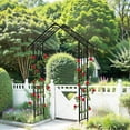 thumbnail image 1 of Olurrisa Metal Garden Arch Trellis 78" Tall Outdoor Iron Plant Support - Heavy Duty Rust-Resistant Structure for Roses, Vines & Climbing Plants, 1 of 9