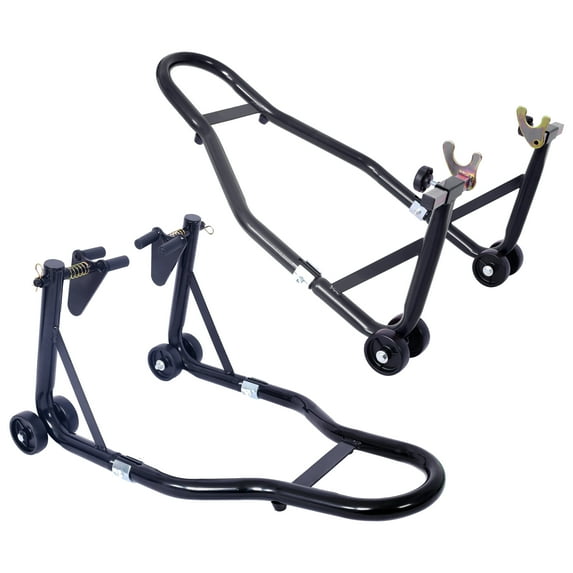 Olurrisa Motorcycle Stand 1000LB Sport Bike Front and Rear Wheel Lift Swingarm Paddock Stands Black U