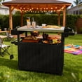 thumbnail image 1 of Olurrisa Outdoor Bar Table Top,Outdoor Bar Cart with Storage,Wheeled Kitchen Island for Food Prep, 1 of 7