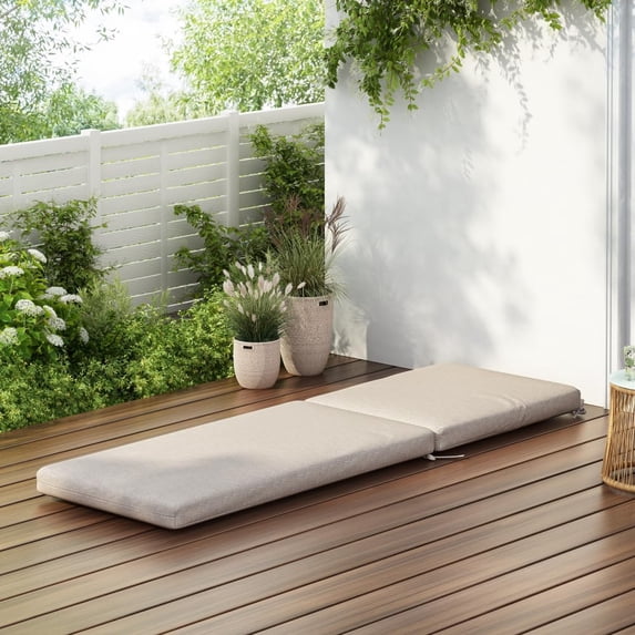 Olurrisa Outdoor Chaise Lounge Cushion, Beige