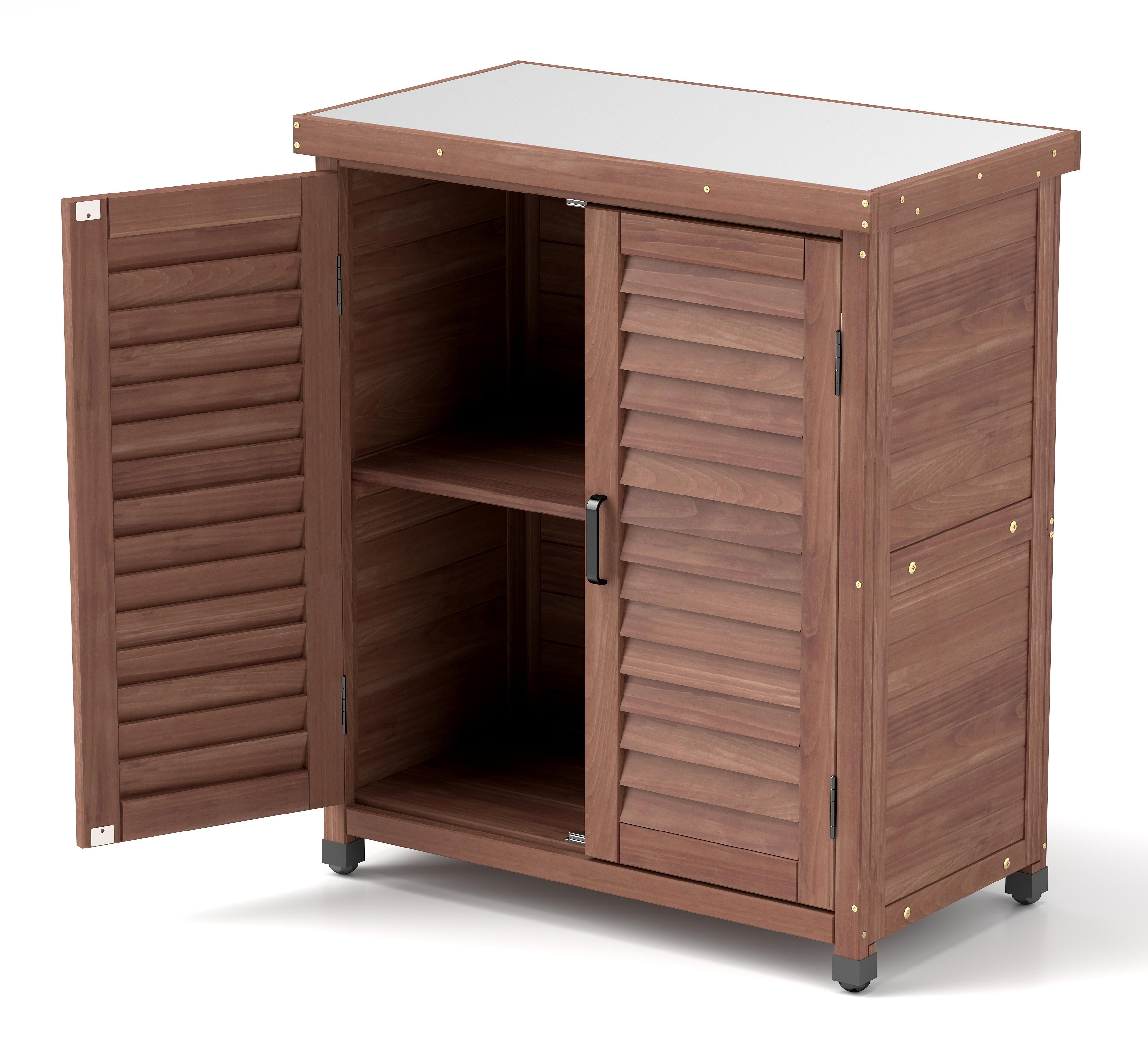 Olurrisa Outdoor Potting Bench with Storage Cabinet – Durable Solid ...