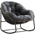 thumbnail image 1 of Olurrisa Outdoor Rattan Rocking Chair,Padded Cushion Rocker Recliner Chair Outdoor for Front Porch, Living Room, Patio, Garden, Grey, 1 of 8