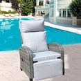 thumbnail image 1 of Olurrisa Outdoor Wicker Recliner Chair with Adjustable Backrest - All-Weather PE Rattan Lounge Chair, Grey Cushions, 250lb Capacity for Pool & Patio, 1 of 8