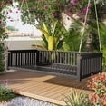thumbnail image 1 of Olurrisa Patio Minimalist Twin Size Garden Swing Bed Wood Porch Swing with Ropes for Backyard, Safe Sloped Design, Black, 1 of 8