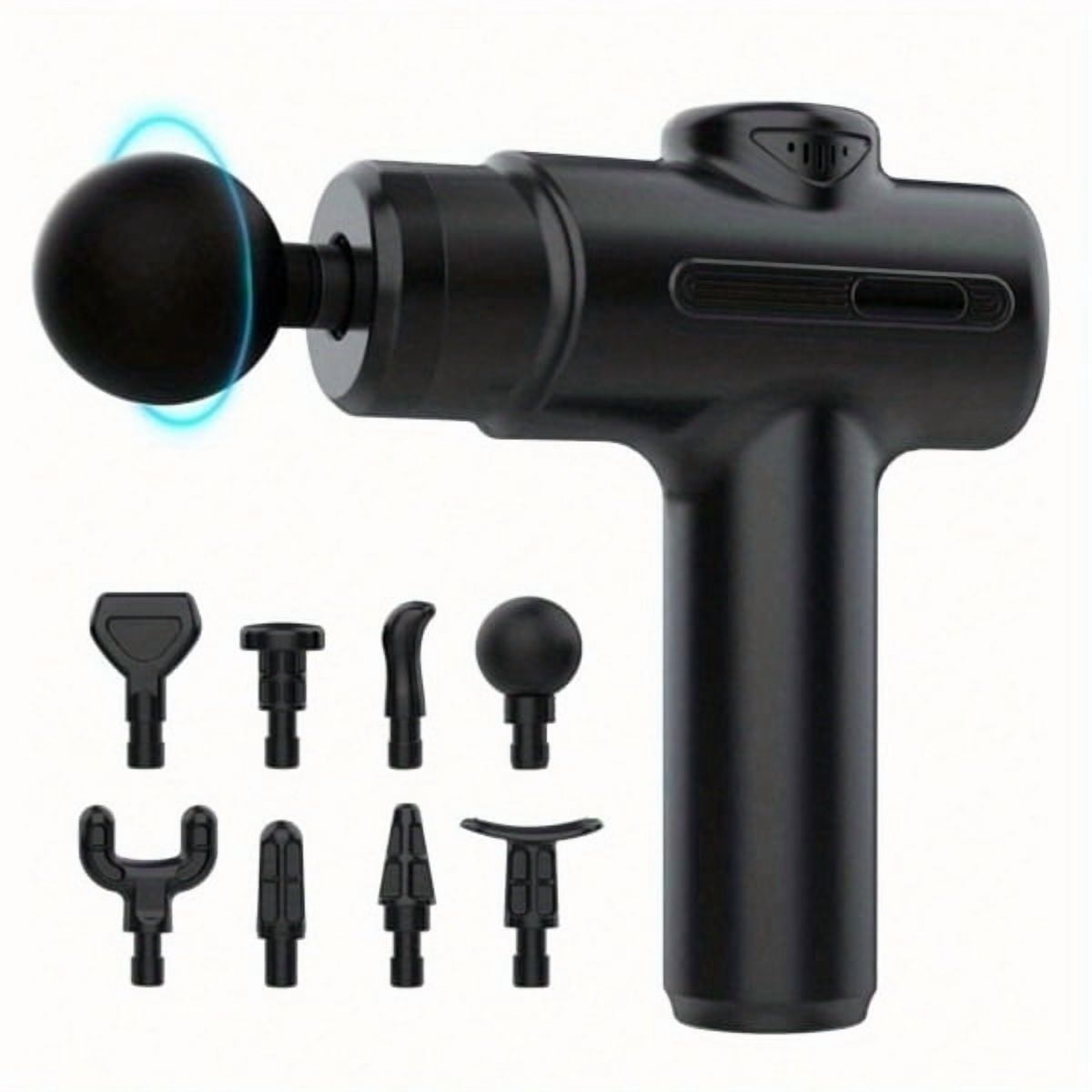 Olurrisa Percussion Massage Gun for Recovery, Deep Tissue Muscle Massager with 8 Heads & Adjustable Speed, Black